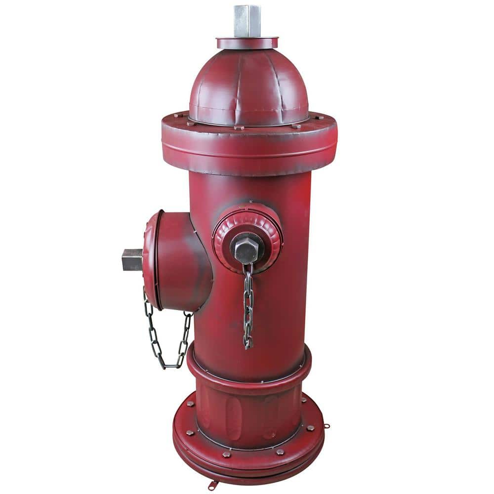 Grande Red Vintage Metal Fire Hydrant Garden Statue