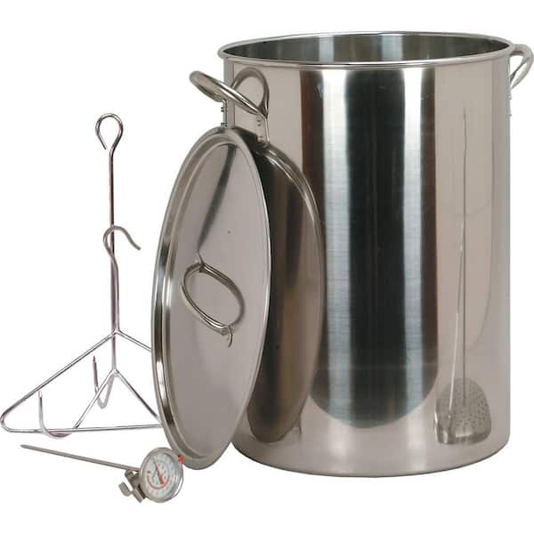 King Kooker 30 qt. Stainless Steel Turkey Pot with Lid Lifting