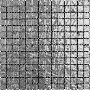 Silver 11.7 in. x 11.7 in. Polished Glass Mosaic Tile (4.75 sq. ft./Case)