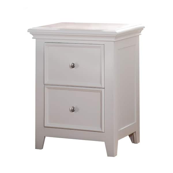 Acme Furniture Lacey White 2-Drawer 16 in. W Nightstand