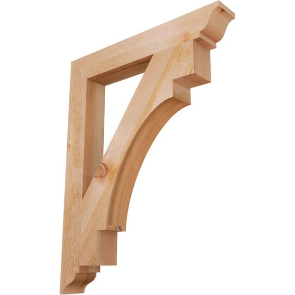 Ekena Millwork 4 in. x 36 in. x 28 in. Western Red Cedar Merced Traditional Rough Sawn Bracket