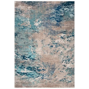 Madison Blue/Gray Doormat 2 ft. x 4 ft. Abstract Gradient Area Rug