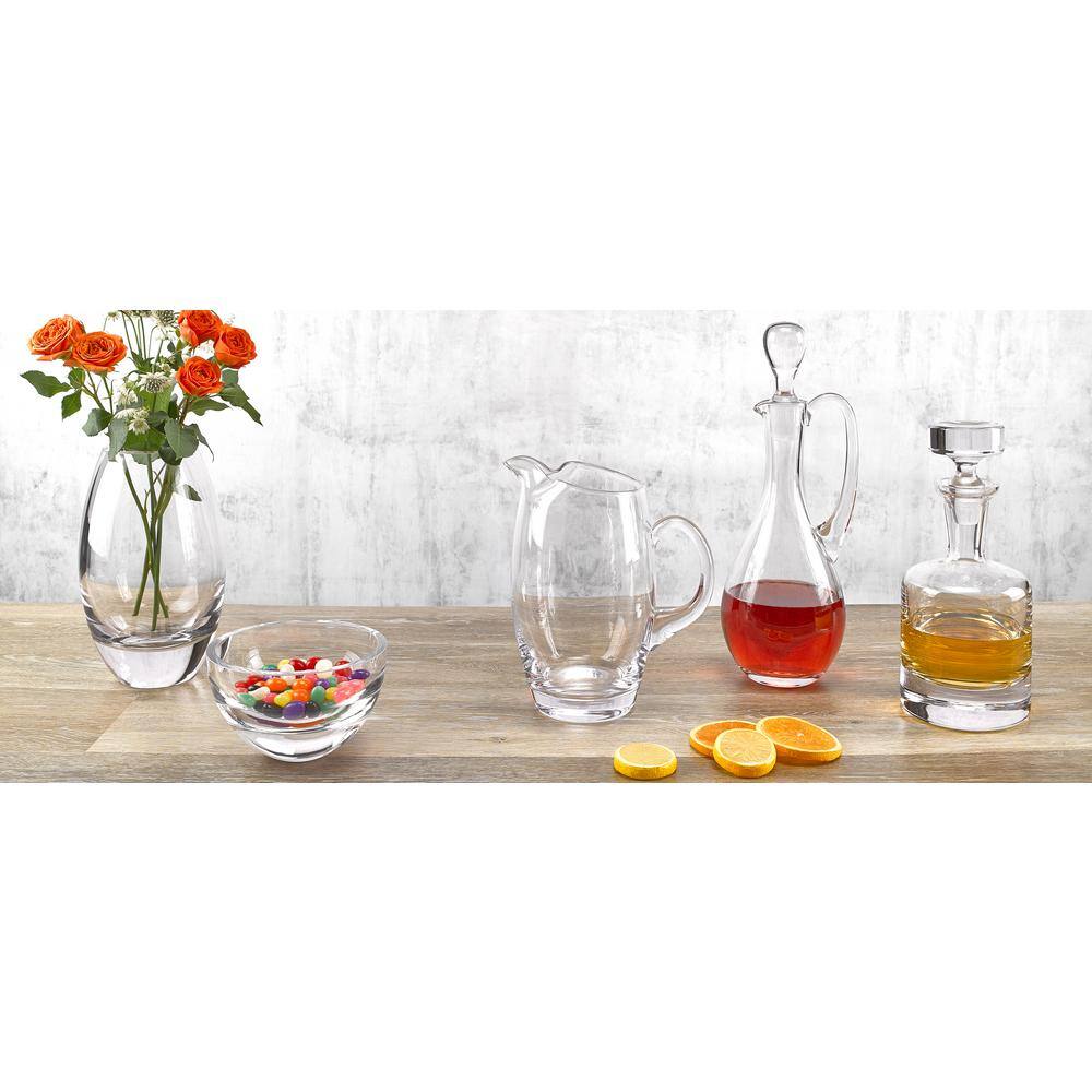 54 oz Clear Mouth Blown Crystal Barrel Pitcher