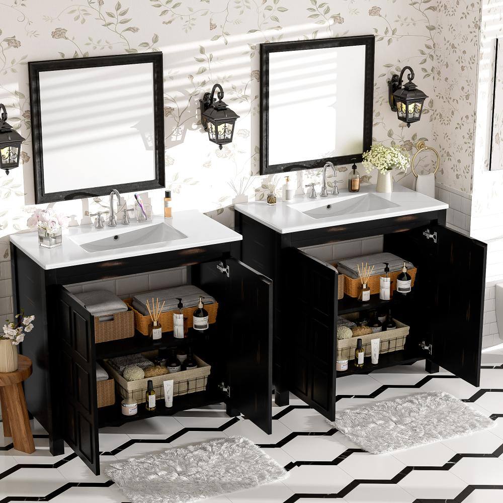 72 in. W x 18 in. D x 34 in. H Bath Vanity Set in Espresso with White Resin Top price history on PriceWatchPro