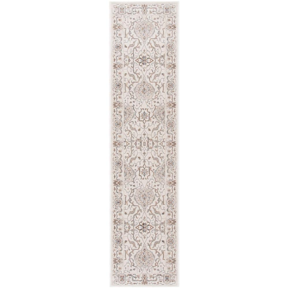 Harlow Rust Rug SAFAVIEH Harlow 2 ft. x 8 ft. Ivory Gray/Rust Border Ornate Runner Rug ...