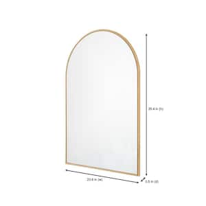 Medium Arched Gold Classic Accent Mirror (35 in. H x 24 in. W)