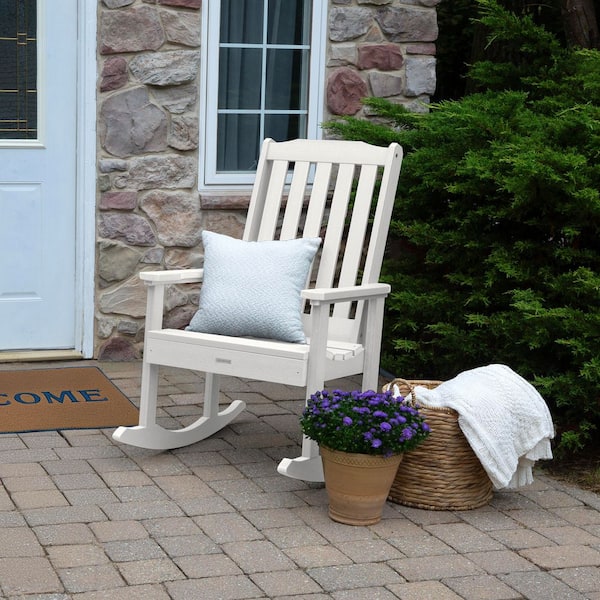 Highwood Lehigh White Recycled Plastic Outdoor Rocking Chair
