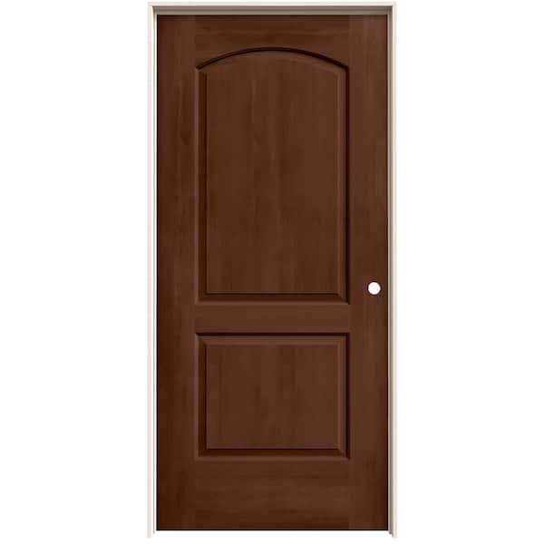 JELD-WEN 36 in. x 80 in. Caiman 2 Panel Left-Hand Hollow Core Milk Chocolate Stain Molded Composite Single Prehung Interior Door