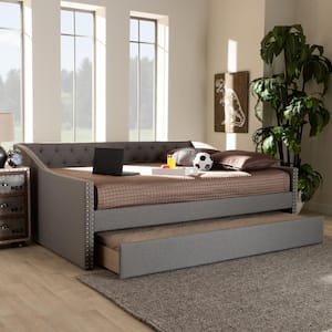 Haylie Light Gray Full Trundle Daybed