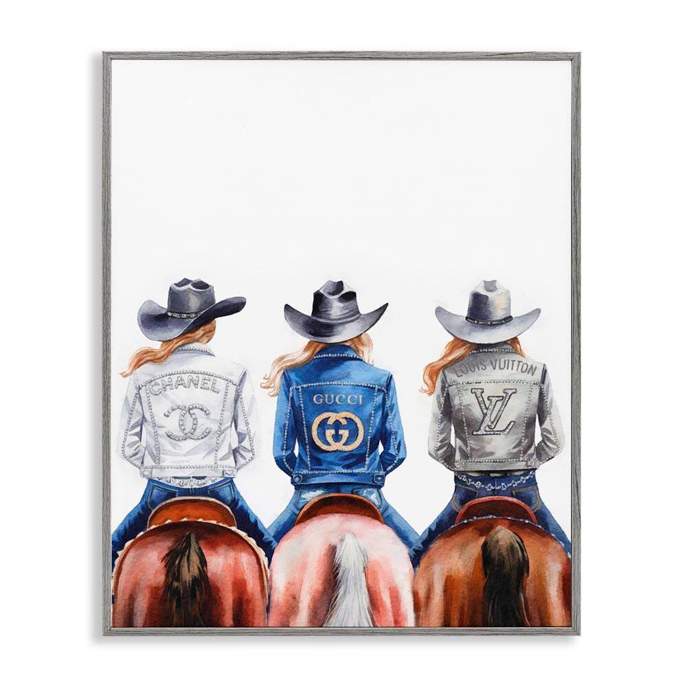 Glam Brand Cowgirls by Amanda Greenwood Gray Framed People Giclee Art Print 14 in. x 11 in. price history on PriceWatchPro