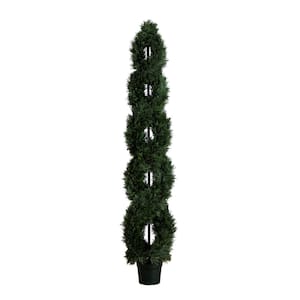 7 ft. Double Pond Cypress Spiral Topiary UV resistant (Indoor/Outdoor)