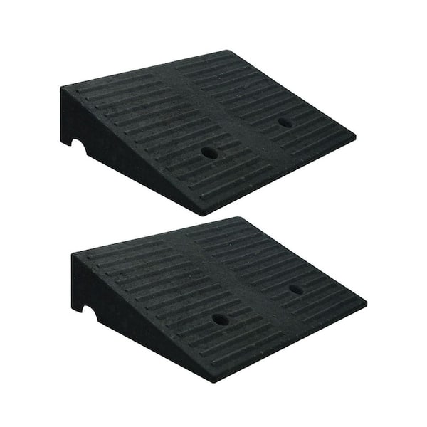 2 Pack 3.9 in. Rise Wheelchair Ramps for Home Steps, Motorcycles, Lawn Mowers, 7000 lbs. Powersport Loading