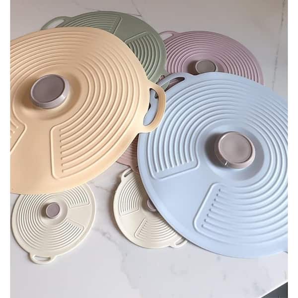 Multicolor 8-Piece Heat Resistant Reusable Silicone Food Covers Set with 6 Sizes Fits Cups, Bowls, Plates, Pots, Pans