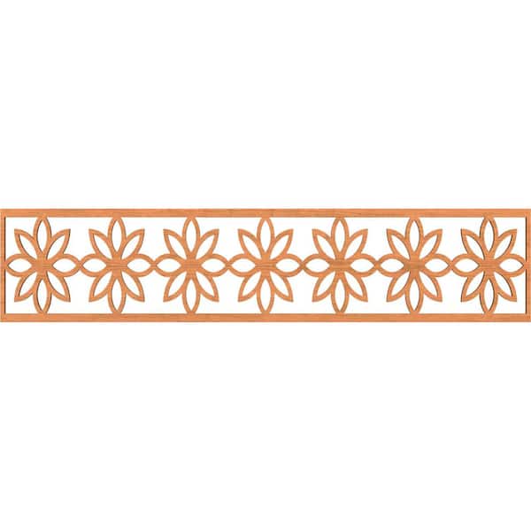 Ekena Millwork Daisy Fretwork 0.25 in. D x 46.75 in. W x 10 in. L Cherry Wood Panel Moulding