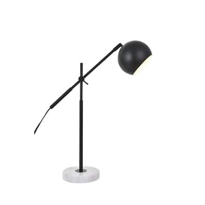 Timeless Home 20 in. H 1-Light Metal Black and White Indoor Table Lamp