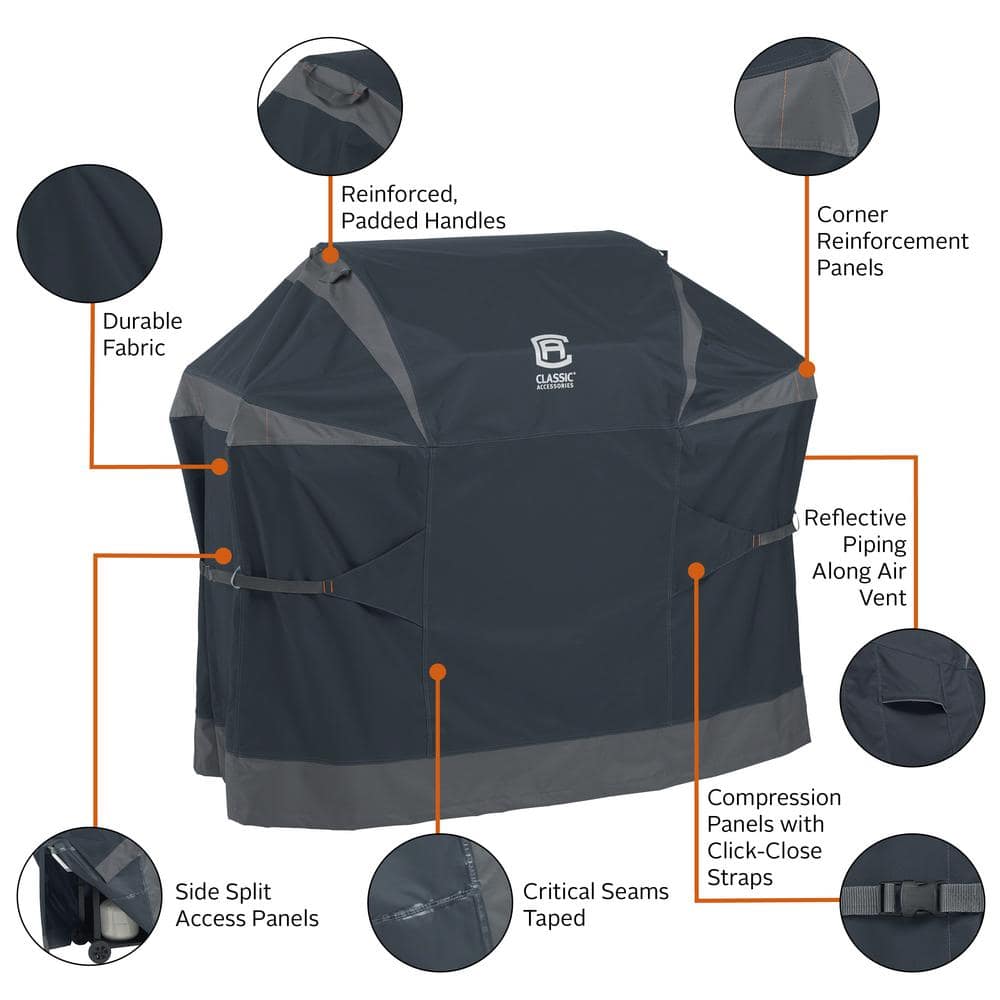 StormPro 58 Inch Black Waterproof BBQ Grill Cover