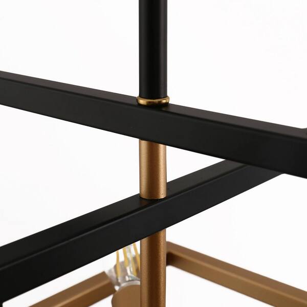 カナダ 1/10on Briignite 8-Light Black and Gold Modern Farmhouse Chandelier
