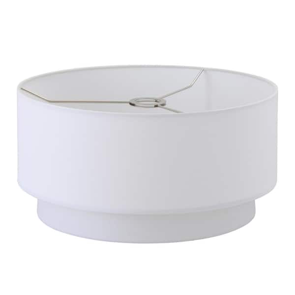16.5 in. x 16.5 in. x  8 in. H Off White, Large Premium Double Drum Linen Shade - Fully Assemble