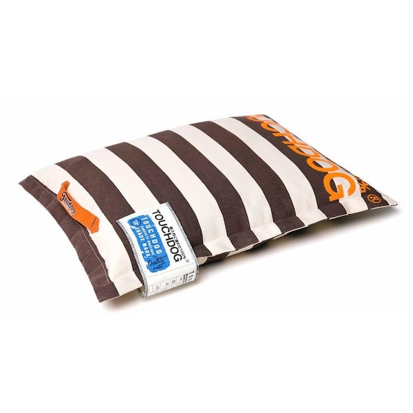 Touchdog Polo-Zippered Insertable and Removable Pillow Cushioned Collapsible Travel X-Large Cocoa Brown and White Bed