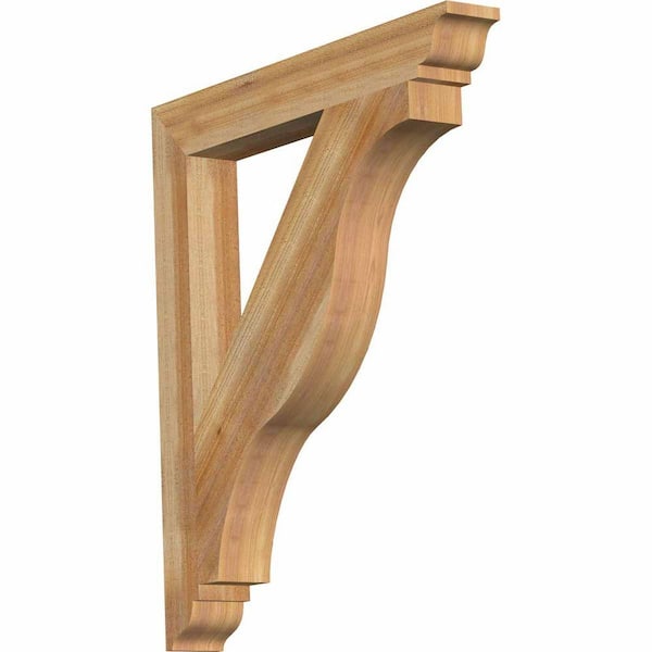 Ekena Millwork 4 in. x 36 in. x 32 in. Western Red Cedar Funston Traditional Rough Sawn Bracket