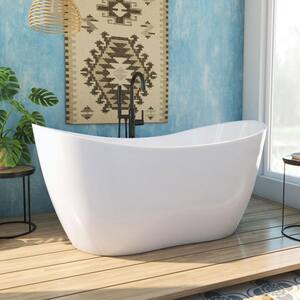 Japanese Style 59 X 31 Acrylic Flatbottom Deep Soaking Freestanding Air Bath  Bathtub With 48 Air Jets - Tub Filler - Bed Bath & Beyond - 33306517