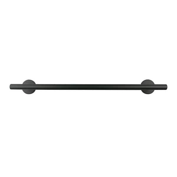 24 in. Wall Mounted Bath Towel Bar Rack for Bathroom Wall, Kitchen, Washroom, Stainless Steel, Matte Black
