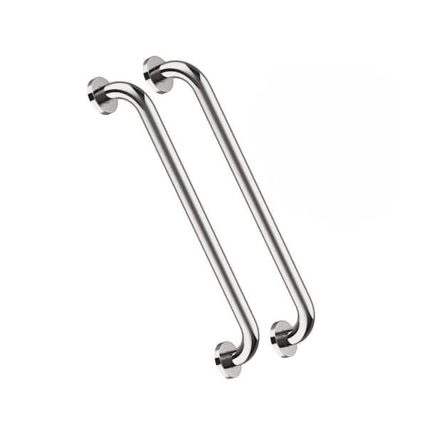 2 Pack 24 Inch x 1.25 Inch Concealed Screw Stainless Steel Shower Grab Bar Safety Hand Rail Support Chrome