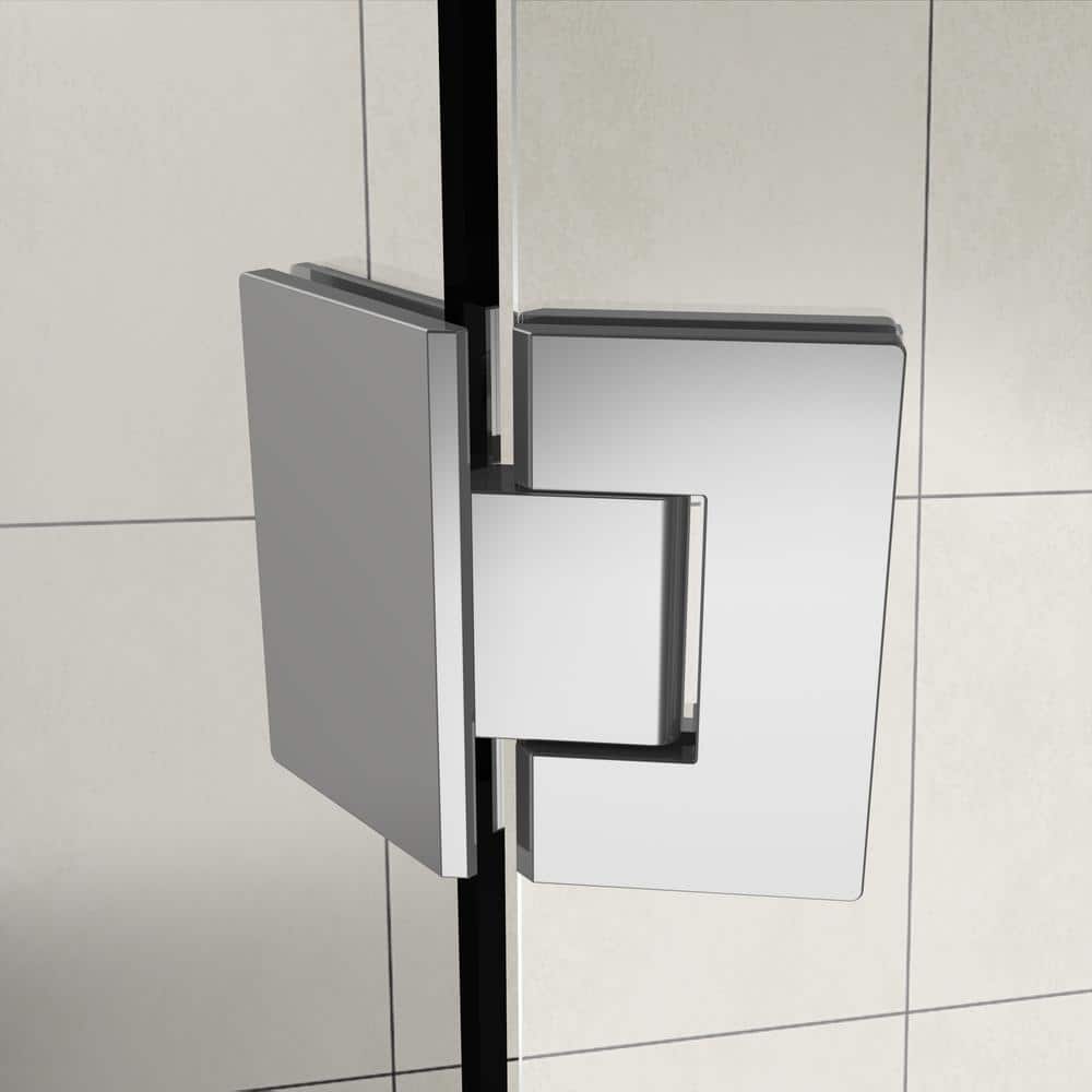 Merrick Chrome Frameless Neo-Angle Hinged Shower Enclosure