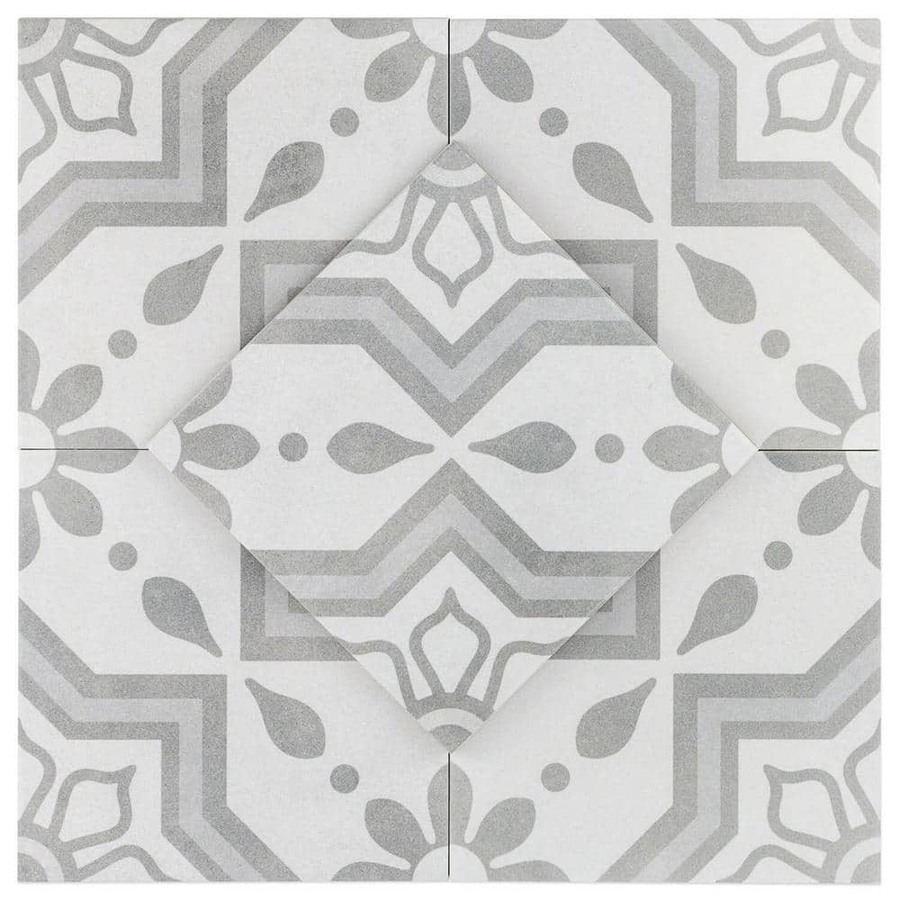 Cabello 9" x 9" Gray Matte Porcelain Tile
