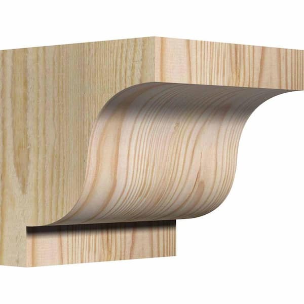 Ekena Millwork 6 in. x 6 in. x 6 in. Douglas Fir Newport Rough Sawn Corbel