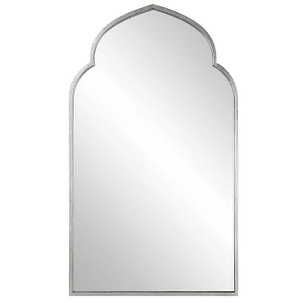 Benjara 22 in. W x 38 in. H Wooden Frame Silver Wall Mirror