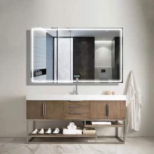 60 in.W x 36 in. H Frameless Single Wall-Mount LED Light Bathroom Vanity Mirror with Defogger and Dimmer