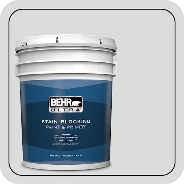 BEHR ULTRA 5 gal. #PPL-66 Iced Slate Extra Durable Satin Enamel Interior Paint & Primer