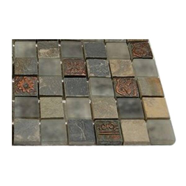 Ivy Hill Tile Tapestry Vintage Jewelry 1 in. x 1 in. Marble and Glass Tiles - 4 in. x 4 in. Tile Sample