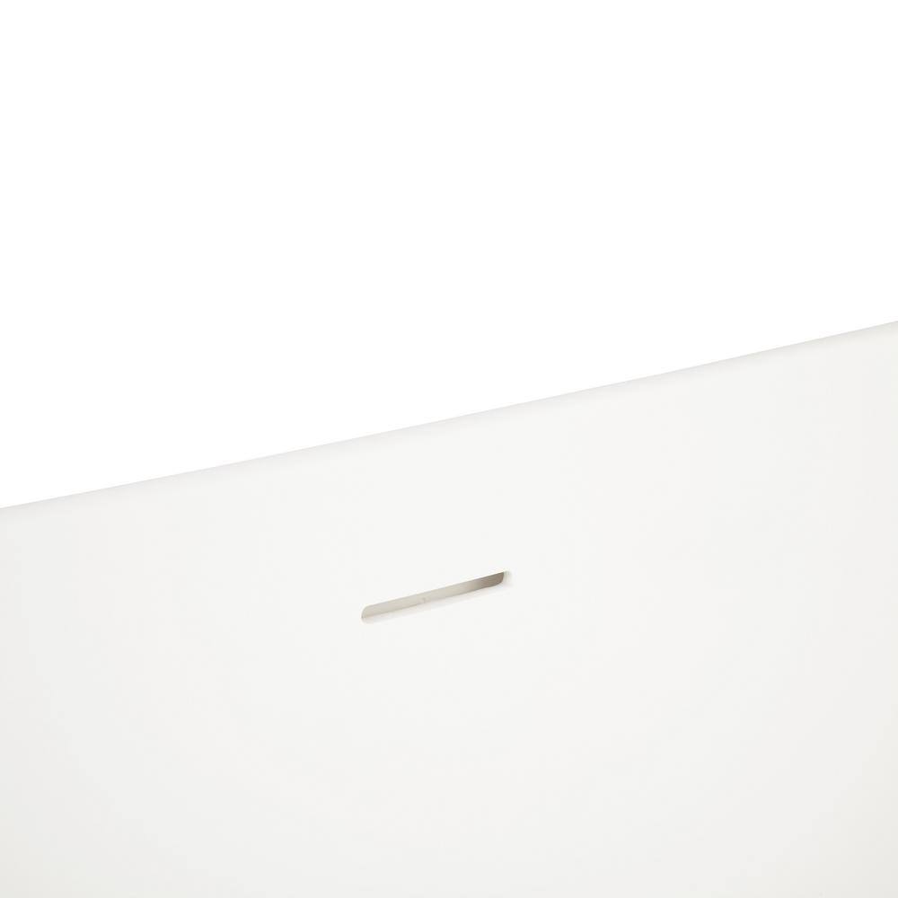 Carraway 66'' Glossy White Solid Surface Freestanding Bathtub