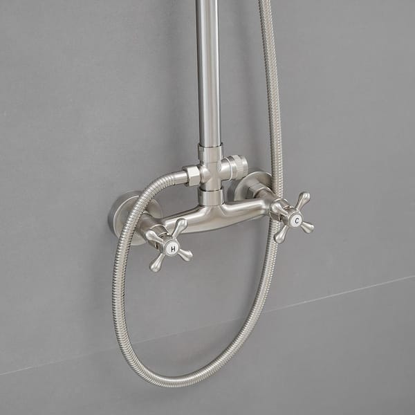 BWE Double Handle 2-Spray Shower Faucet 1.8 GPM 8 in. Rain BWE Double Handle 2-Spray Shower Faucet 1.8 GPM 8 in. Rain