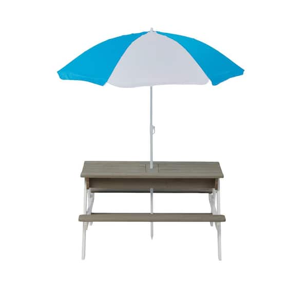 Wooden Picnic Table for Kids with Umbrella