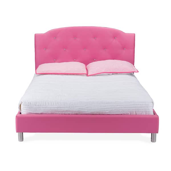 Baxton Studio Canterbury Pink Full Upholstered Bed