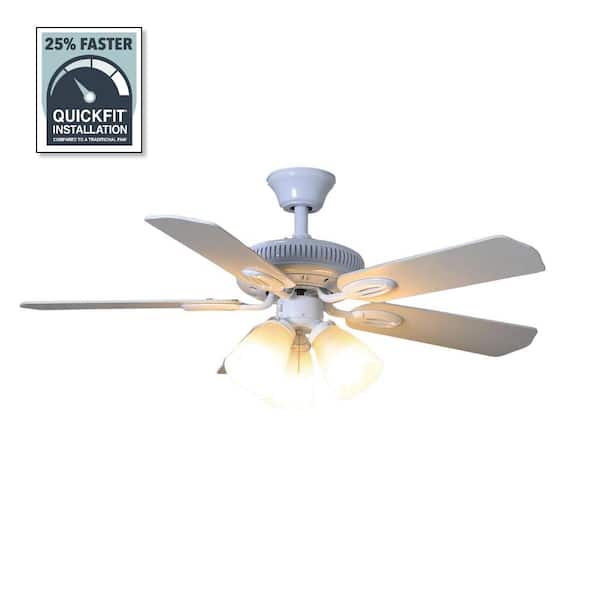 Hampton Bay Glendale 42 in. LED Indoor White Ceiling Fan with Light Kit