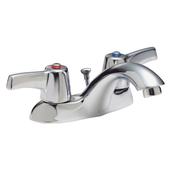 Delta Commercial 4 in. Centerset 2-Handle Bathroom Faucet in Polished ...