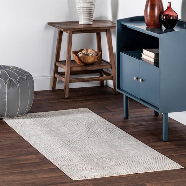 Jazlyn Broken Chevrons Area Beige 3 ft. x 8 ft. Indoor Runner Rug