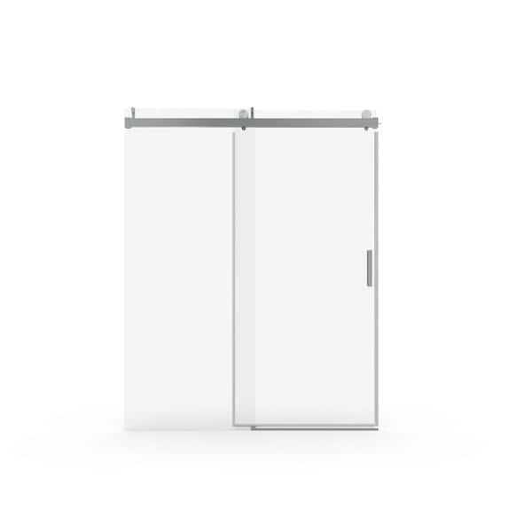 TCYO 60 in. W x 76 in. H Sliding Frameless Shower Door in Chrome Finish with Clear Glass