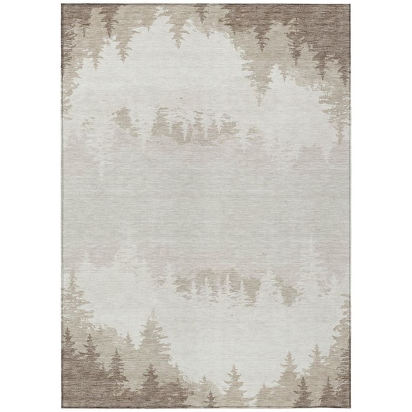 Chantille Machine Washable Indoor/Outdoor Abstract ACN2861 Ivory 9 ft. x 12 ft. Area Rug