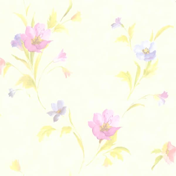 Brewster 56.4 sq. ft. Vivianne Metallic Iris Floral Wallpaper