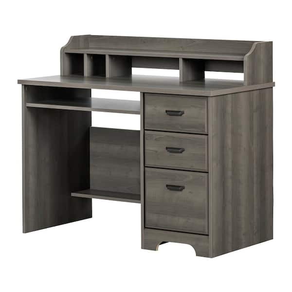 Reviews for South Shore 44.75 in. Gray Maple Rectangular 3 -Drawer Computer Desk with Hutch - 12108 - The Home Depot