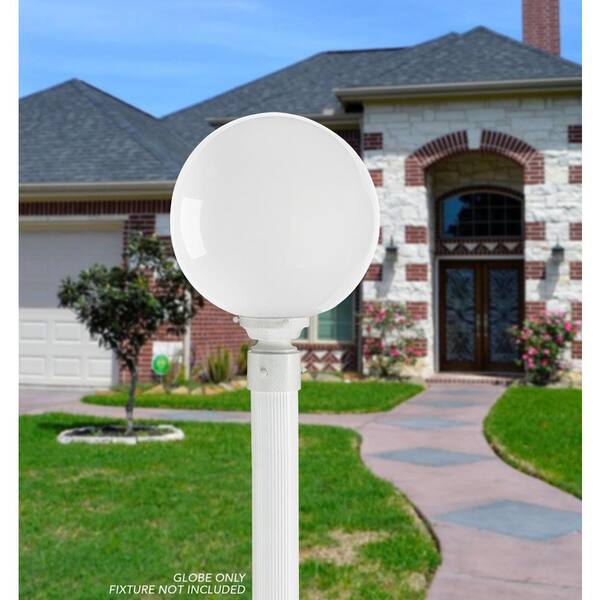 12" WHITE ROUND GLOBE OUTDOOR SPHERES  20012-WH-5n TOP Neckless Std 5.25”NEW 
