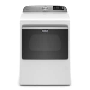 7.4 cu. ft. 120-Volt Smart Capable White Gas Dryer with Hamper Door