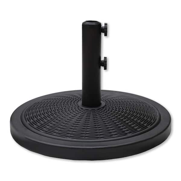 33 lb Heavy Duty Round Patio Umbrella Base Stand with Dual Tightening Knobs, Black
