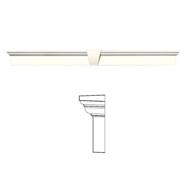 Builders Edge 6 in. x 65-5/8 in. Flat Panel Window Header with Keystone in 034 Parchment