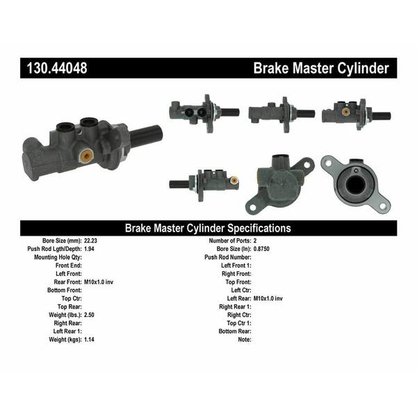Centric Parts Brake Master Cylinder 130.44048 The Home Depot